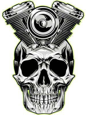 Sticker Atölyesi Motorcu Kurukafa Sticker - 13058