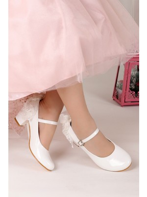 Kiko Kids Cara Rugan Günlük Kız Çocuk 4 Cm Topuklu Abiye Ayakkabı