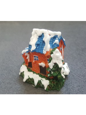 Morlalem Karlı Taş Ev Çam Ağacı Silikon Kalıp K-614, Kokulu Taş Sabun Alçı Mum Kalıbı