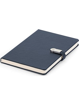 Trend Hediyelik Termoderi Kapaklı 16 GB Usb'li Defter 13 x 21 cm Lacivert