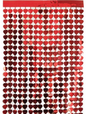 Hayaller Dükkanı Kapı Banner ve Fon Süs Mtlz Kalpli 1X2MT Krmz