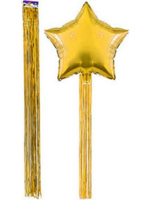 Hayaller Dükkanı Balon Püskülü Metalize Yapışkanlı 4 Lü Set 90 cm Altın Pk:4