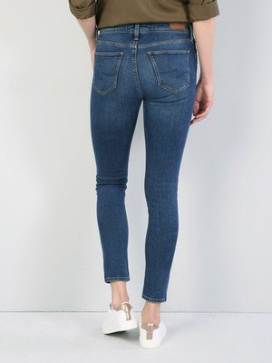 Colins 759 LARA Orta Bel Dar Paça Super Slim Fit Mavi Kadın Jean Pantolon