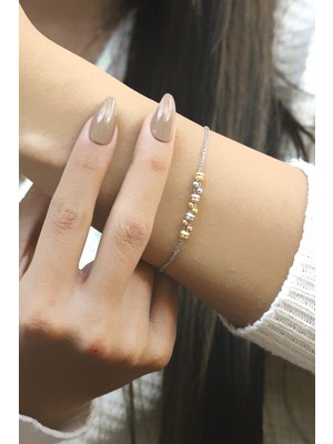 Sümer Telkari Dorika Altın Yaldızlı 925 Ayar Gümüş Bileklik 3520