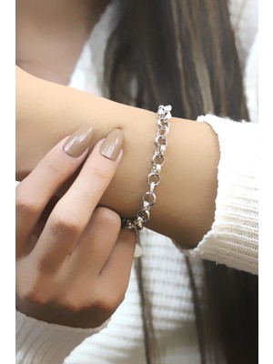 Sümer Telkari Doç Taşlı Zincir Gümüş Bileklik