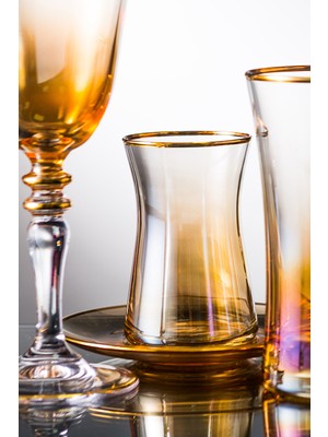 Roya Home Soprano Sarı 6 Kişilik 12 Parça Çay Bardak Seti