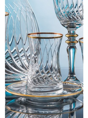 Roya Home Daren Altın 6 Kişilik 12 Parça Çay Bardak Seti