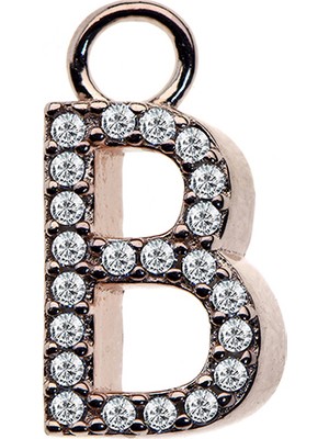 Diversity Jewelry Kadın Gümüş Rose B Harfi Opsiyonel Uç