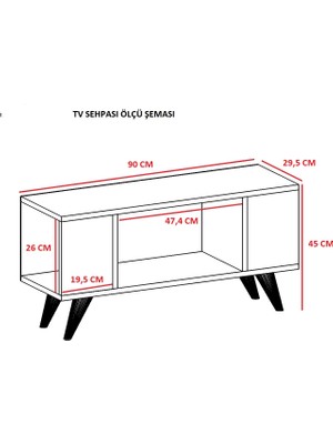 Cantek Dizayn Milita Tv Sehpası Ceviz-Beyaz