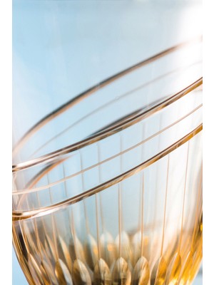 Kcd Seremoni Kahve Kesme El Dekor Yaldızlı Desenli Kapaklı Cam Şişe Karaf Sürahi