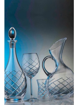 Kcd Armonı Sade 31 Parça Cam Sofra Sunum Çeyiz Seti Su Bardak Takımı Kesme El Dekor