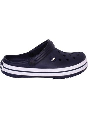 Lenay Lacivert-Beyaz Akınalbella Unisex Hastane Terliği Hemşire Doktor Terliği