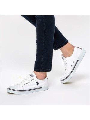 U.S. Polo Assn. Penelope Beyaz Kadın Sneaker Tekstil Malzeme Düz Tabanlı Rahat Ayakkabı