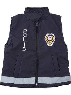Uğur Böceği Çocuk Çocuk Polis Kıyafeti Yelekli 4 Parça Çocuk Polis Kostüm