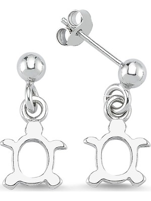 Altın Sepeti Gümüş Kaplumbağa Küpe G146KP