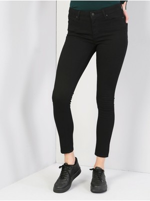 Colins 759 LARA Orta Bel Dar Paça Super Slim Fit Siyah Kadın Jean Pantolon