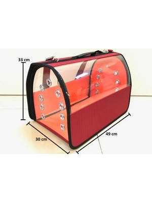 La Vista  Şeffaf Jumbo Boy Kedi Köpek Lüks Taşıma Çantası Mor 49X33X30CM