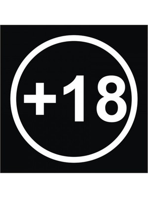 Trend Garaj +18 Beyaz Sticker Çap 6 cm