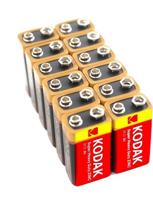 Kodak K9VHZ-S1 9 Volt Super Heavy Duty Çinko Karbon Shrink Yassı Pil 10'lu