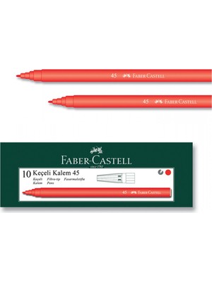Faber-Castell 5061 Keçeli Kalem 10'lu  Kırmızı
