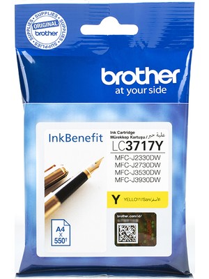 BROTHER LC3717Y Sarı Mürekkep Kartuş (550 Sayfa)