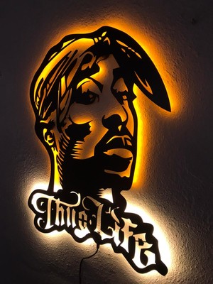 Dekoraven Tupac Shakur Thug Life Işıklı Tablo