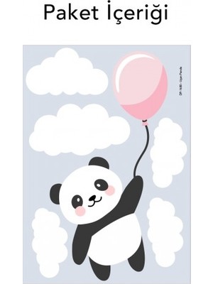 Artikel Uçan Panda Duvar Sticker 50X70 cm