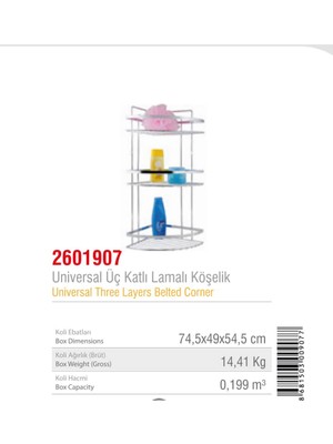 proff Unıversal Üç Katlı Krom Köşelik  21K