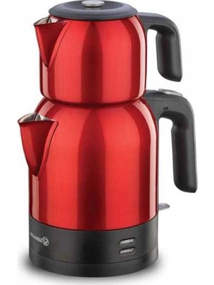 Korkmaz Demkolik KırmızıSiyah Elektrikli Çaydanlık 1.8 lt