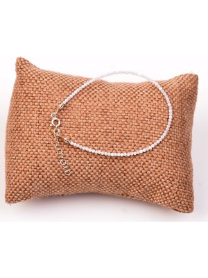 Taş Sandığı Çok Ince Kalsedon Taşı Gümüş Bileklik - 2 mm