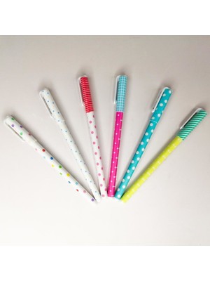 Nettenevime Puantiyeli Renkli Jel Kalem 6'lı