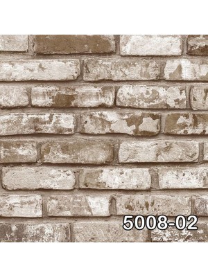 Decowall Decostone Kahverengi Tuğla Desen Duvar Kağıdı 5008-02