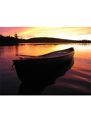 Tablosan Denizde Kayık Kanvas Tablo