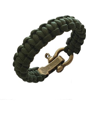 Muson Ayarlı Metal Tokalı Paracord Bileklik #yeşil Ip - Sarı T.