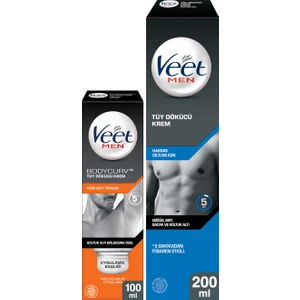 Veet Men Hassas 200 ml Tüy Dökücü Krem + Veet Men Koltuk Altına Özel 100 ml Tüy Dökücü Krem