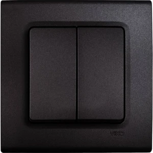 Linnera Life Serisi Gece Siyahı Ikili Anahtar Komütatör Çerçeveli