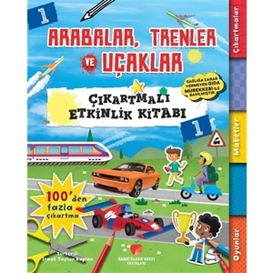 Arabalar,Trenler ve Uçaklar Çıkartmalı Etkinlik Kitabı 1 - Anna Bowles