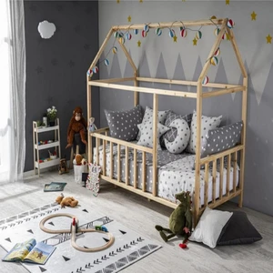 Köşk Mobilya Montessori Yatak Çatılı Model Ahşap Karyola