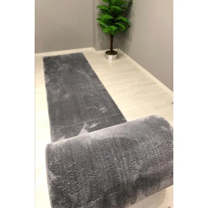 Pofuduk Peluş Modern Halı Yolluk Antrasit