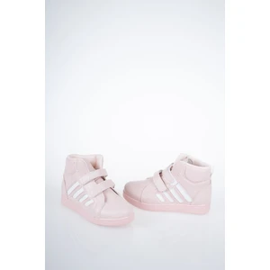 Pudra Yanı Beyaz Şeritli Cırtlı Bot