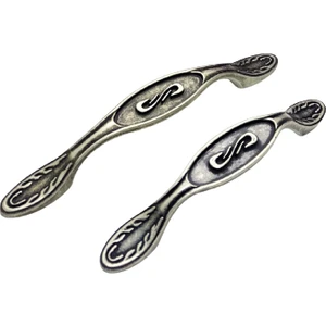 Antik Gümüş 128 mm Rustik Kulp Dolap Çekmece Mutfak Vestiyer Kulbu