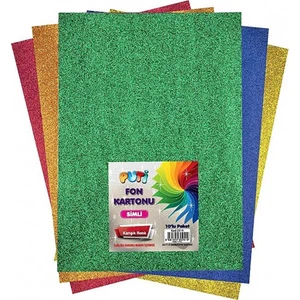 Karışık Renk Simli Fon Kartonu 50 x 70 cm 10'lu