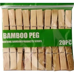 Standart Ahşap Bambu 20'li Mandal 2 Paket
