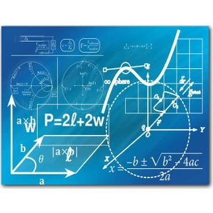 Caka Tablo Ahşap Tablo Geometrik Şekiller ve Formüller