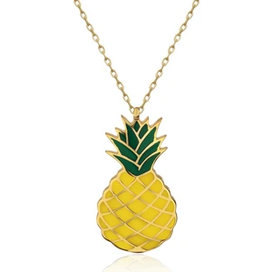 Mineli Ananas Gümüş Kolye