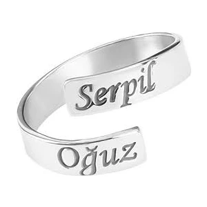 Gökdeniz 925 Kişiye Özel Isim Gümüş Yüzük