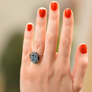 Akuamarin Taşı Ayarlamalı Yüzük