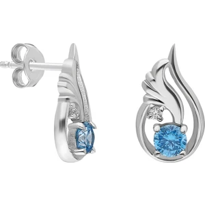 Topaz Melek Kanadı 0.03 Carat Pırlanta Gümüş Küpe EI08