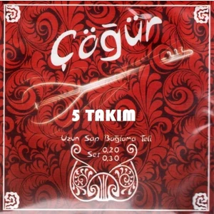 5 Takım Çöğür Uzun Sap Saz Bağlama Teli + 5 Mızrap