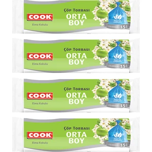 Elma Kokulu Çöp Torbası Orta Boy 15'li x 4